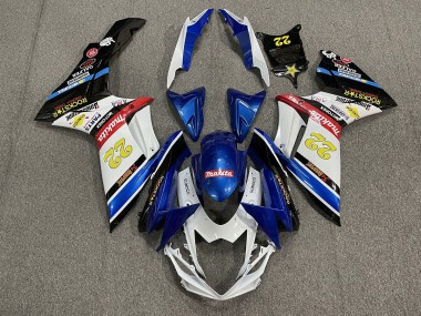 22 Rockstar Bianco & Blu 2011-2024 Suzuki GSXR 600-750 Carena Moto