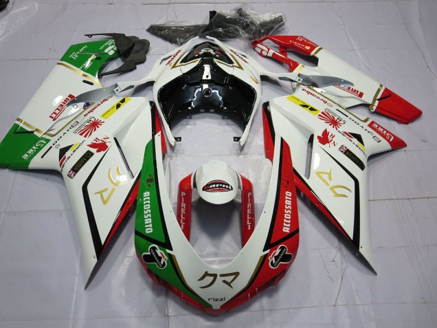 77 Bianco Rosso Verde 2007-2014 Ducati 848 1098 1198 Carena Moto
