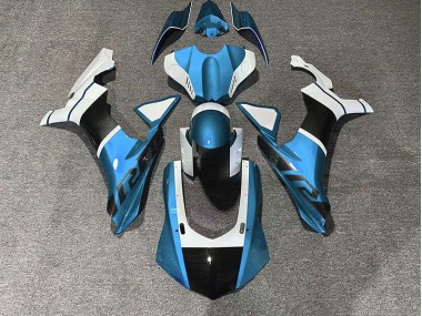 Accenti Di Azzurro & Fibra Di Carbonio 2015-2019 Yamaha R1 Carena Moto
