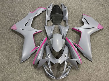 Accenti Grigio Nardo Opaco & Rosa 2011-2024 Suzuki GSXR 600-750 Carena Moto