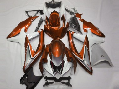 Arancio & Bianco Lucidi 2008-2010 Suzuki GSXR 600-750 Carena Moto