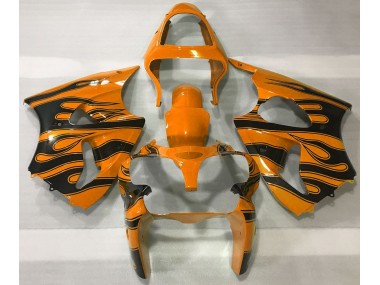 Arancione & Nero Fiamma 2000-2002 Kawasaki ZX6R Carena Moto