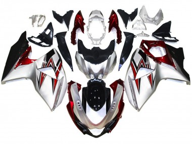 Argento Con Riflessi Rossi 2009-2016 Suzuki GSXR 1000 Carena Moto