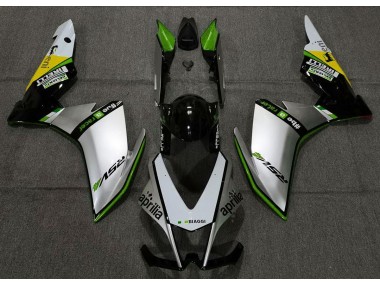 Argento Pirelli & Verde 2010-2015 Aprilia RSV4 1000 Carena Moto