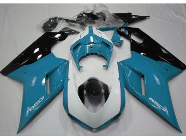 Azzurro & Bianco Lucidi 2007-2014 Ducati 848 1098 1198 Carena Moto