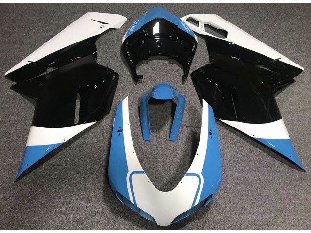 Azzurro Lucido Bianco & Nero 2007-2014 Ducati 848 1098 1198 Carena Moto