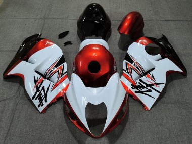 Bianco Lucido & Arancione 1997-2007 Suzuki GSXR 1300 Carena Moto