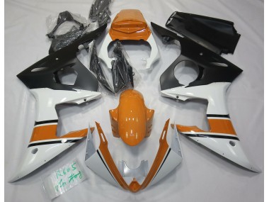 Bianco Lucido & Arancione 2003-2004 Yamaha R6 Carena Moto