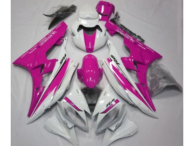 Bianco Lucido & Rosa 2006-2007 Yamaha R6 Carena Moto