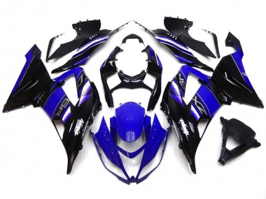 Blu Intenso & Nero Vibranti 2013-2018 Kawasaki ZX6R Carena Moto