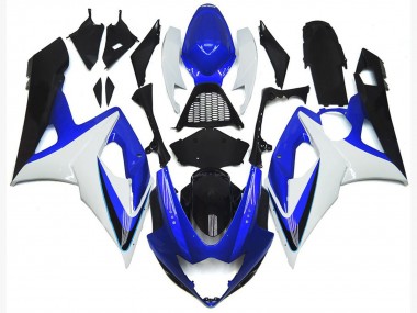 Blu Lucido & Bianco 2005-2006 Suzuki GSXR 1000 Carena Moto