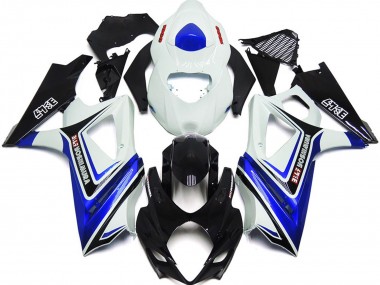 Blu Lucido Con Stile OEM Bianco & Nero 2007-2008 Suzuki GSXR 1000 Carena Moto