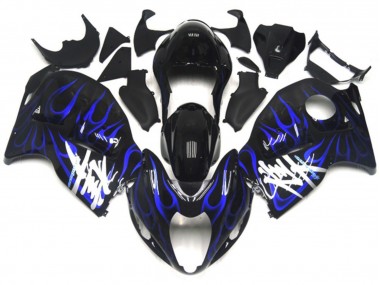 Nero Con Blu Profondo Fiamma 1997-2007 Suzuki GSXR 1300 Carena Moto