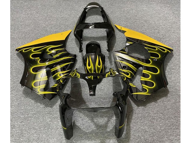 Nero Lucido & Giallo Fiamma 2000-2002 Kawasaki ZX6R Carena Moto Nero Lucido & Giallo Fiamma 2000-2002 Kawasaki ZX6R Carena Moto