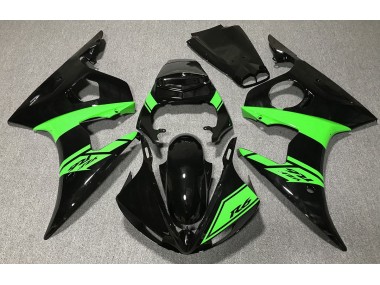Nero Lucido & Verde 2003-2004 Yamaha R6 Carena Moto