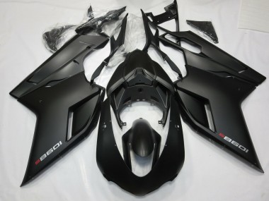 Nero Opaco Con Rosso 2007-2014 Ducati 848 1098 1198 Carena Moto