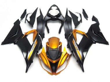 Nero Opaco & Oro 2013-2018 Kawasaki ZX6R Carena Moto