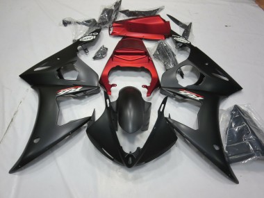 Nero Opaco & Rosso 2003-2004 Yamaha R6 Carena Moto