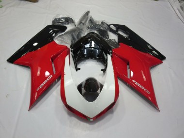 Nero Rosso & Bianco 2007-2014 Ducati 848 1098 1198 Carena Moto