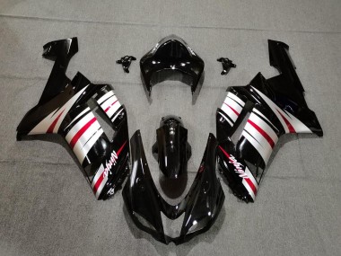 Rosso Argento & Nero 2007-2008 Kawasaki ZX6R Carena Moto