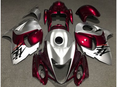 Rosso Lucido & Argento 2008-2020 Suzuki GSXR 1300 Carena Moto