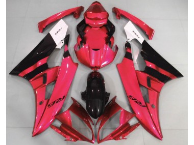 Rosso Lucido & Nero 2006-2007 Yamaha R6 Carena Moto