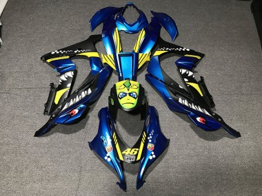 Squalo Blu Metallizzato 2016-2019 Kawasaki ZX10R Carena Moto