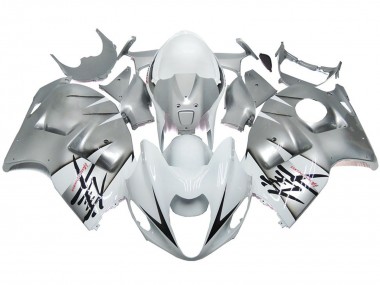 Stile Argento & Bianco Lucido OEM 1997-2007 Suzuki GSXR 1300 Carena Moto