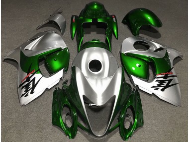 Verde Lucido & Argento 2008-2020 Suzuki GSXR 1300 Carena Moto