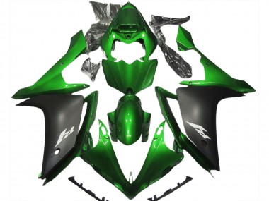 Verde Lucido & Nero 2007-2008 Yamaha R1 Carena Moto